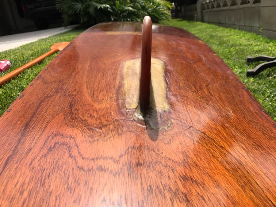 Vintage 1967 Australian Wooden Surf Ski With Paddle Bailey Boat Builders Sydney Apx 14' Long [Photo 37]