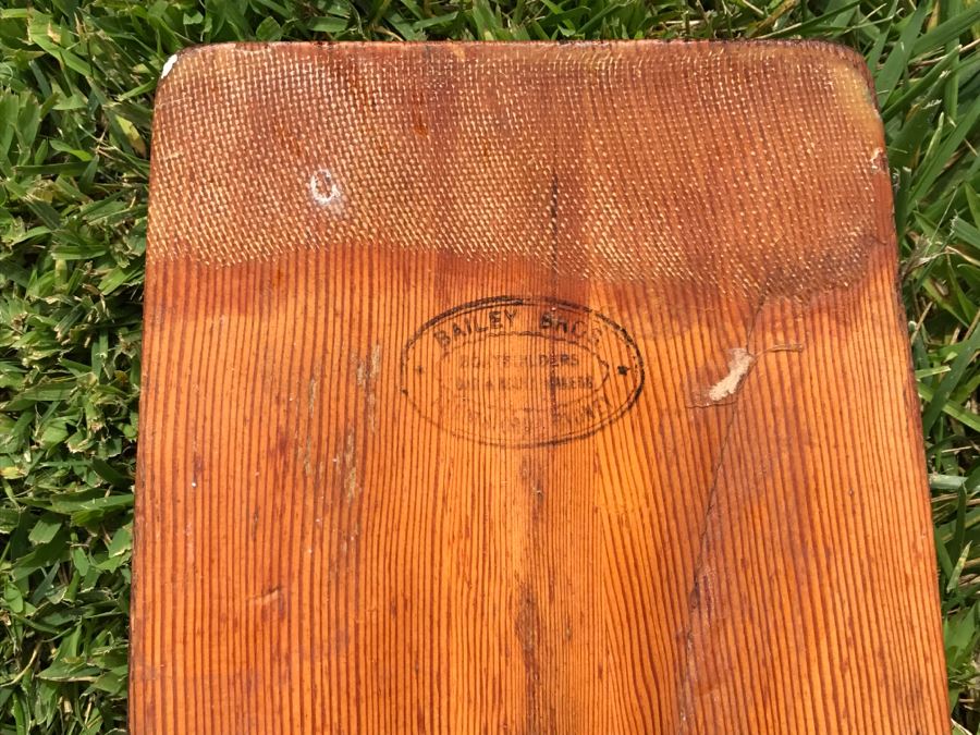 Vintage 1967 Australian Wooden Surf Ski With Paddle Bailey Boat Builders Sydney Apx 14' Long [Photo 21]