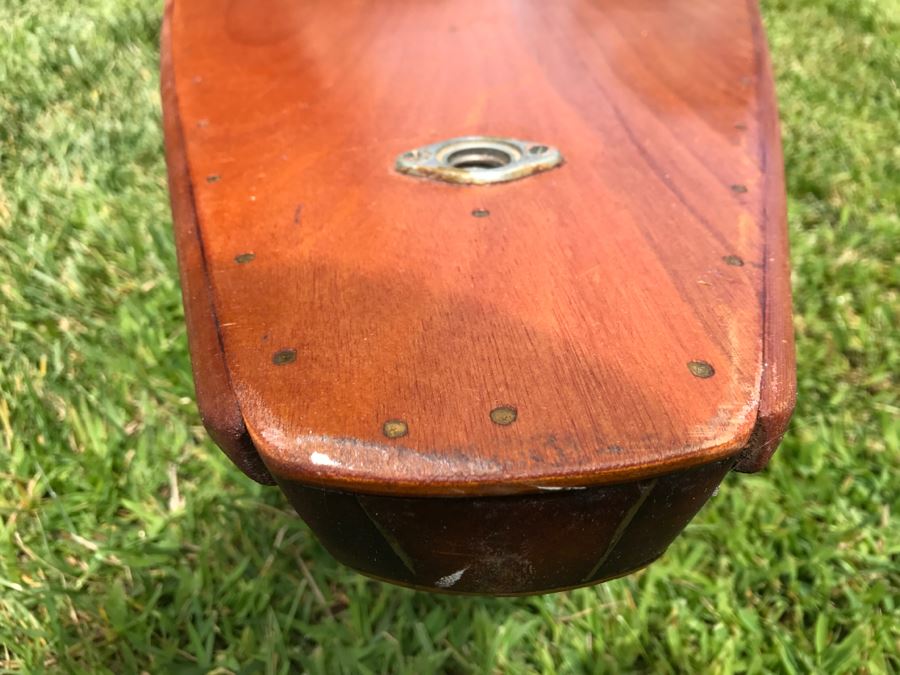 Vintage 1967 Australian Wooden Surf Ski With Paddle Bailey Boat Builders Sydney Apx 14' Long [Photo 8]