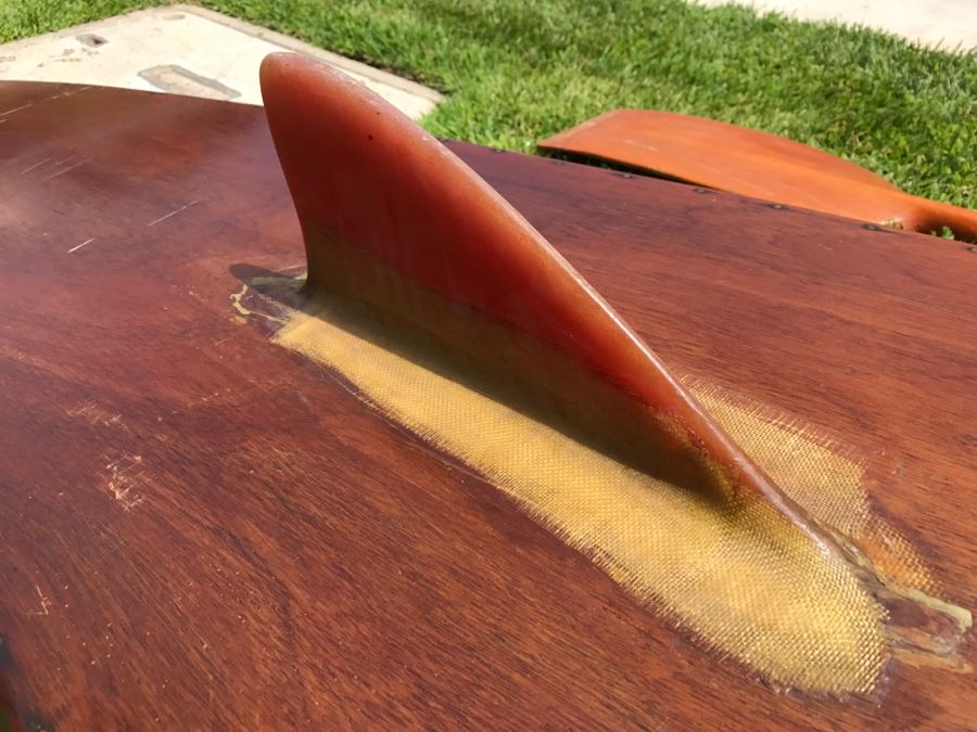 Vintage 1967 Australian Wooden Surf Ski With Paddle Bailey Boat Builders Sydney Apx 14' Long [Photo 35]