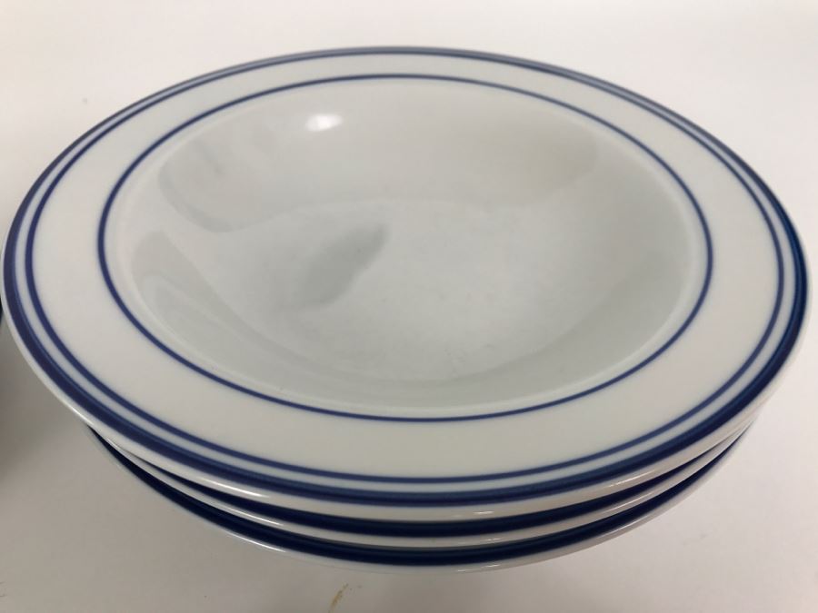 MIKASA Japan Blue And White China Set ~20 Pieces Cera Stone Pattern Newport With Salad Bowl Fork And Spoon And Figural Cheese Spreaders [Photo 5]