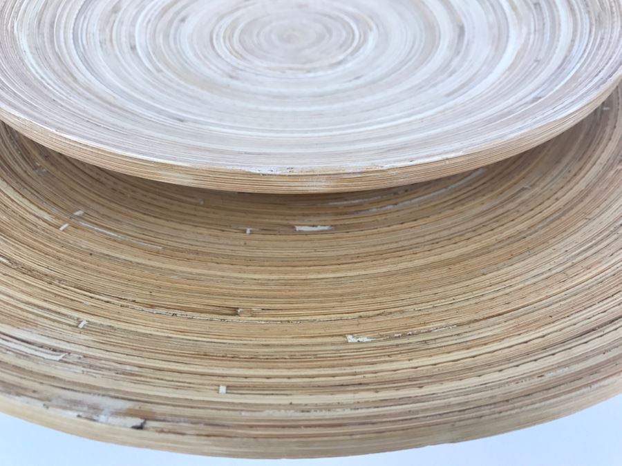 Set Of 2 Ikea Bamboo Dishes And New Bamboo Notebook With Surfboard [Photo 3]