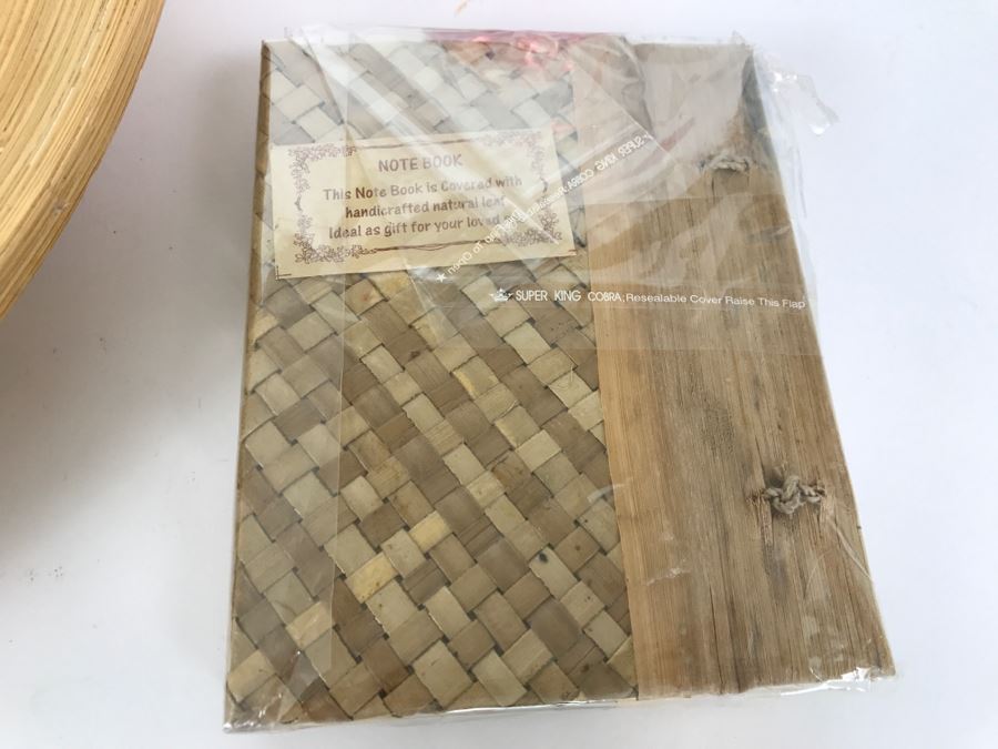 Set Of 2 Ikea Bamboo Dishes And New Bamboo Notebook With Surfboard [Photo 7]