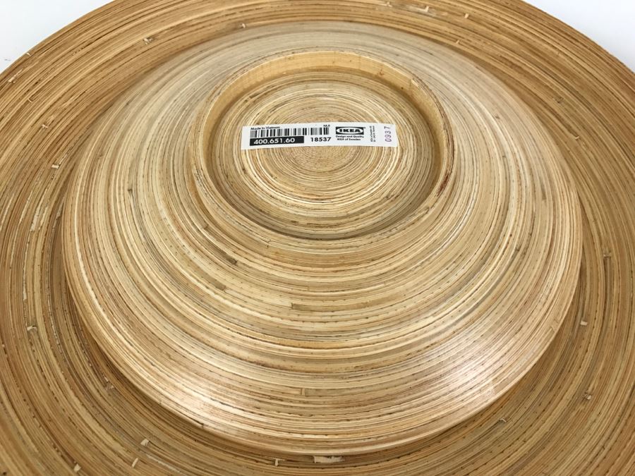 Set Of 2 Ikea Bamboo Dishes And New Bamboo Notebook With Surfboard [Photo 4]