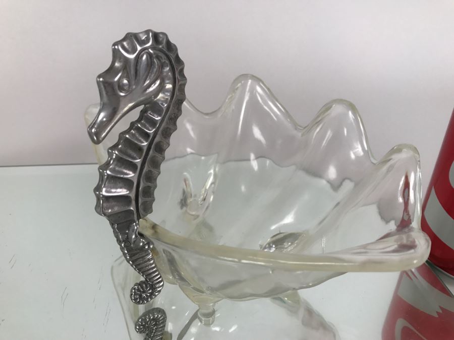 2 Mirrored Trays, Shell Box, Seahorse Clam Shell Bowl And Worry Box [Photo 10]