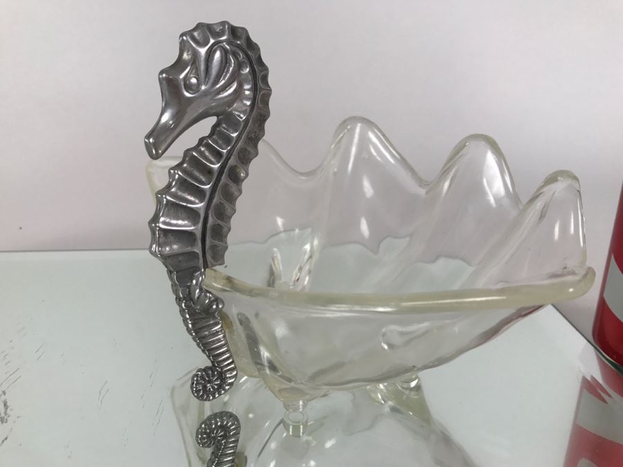 2 Mirrored Trays, Shell Box, Seahorse Clam Shell Bowl And Worry Box [Photo 9]