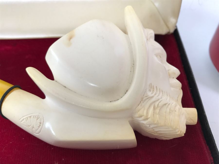 Vintage Meerschaum Carved Pipe Figural Man 6'L [Photo 6]