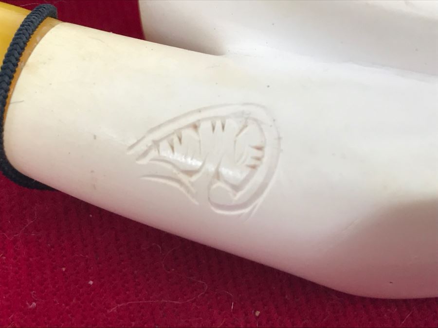 Vintage Meerschaum Carved Pipe Figural Man 6'L [Photo 4]