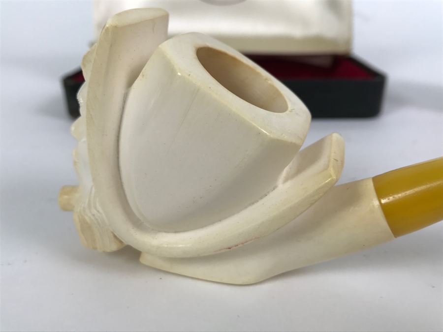 Vintage Meerschaum Carved Pipe Figural Man 6'L [Photo 10]