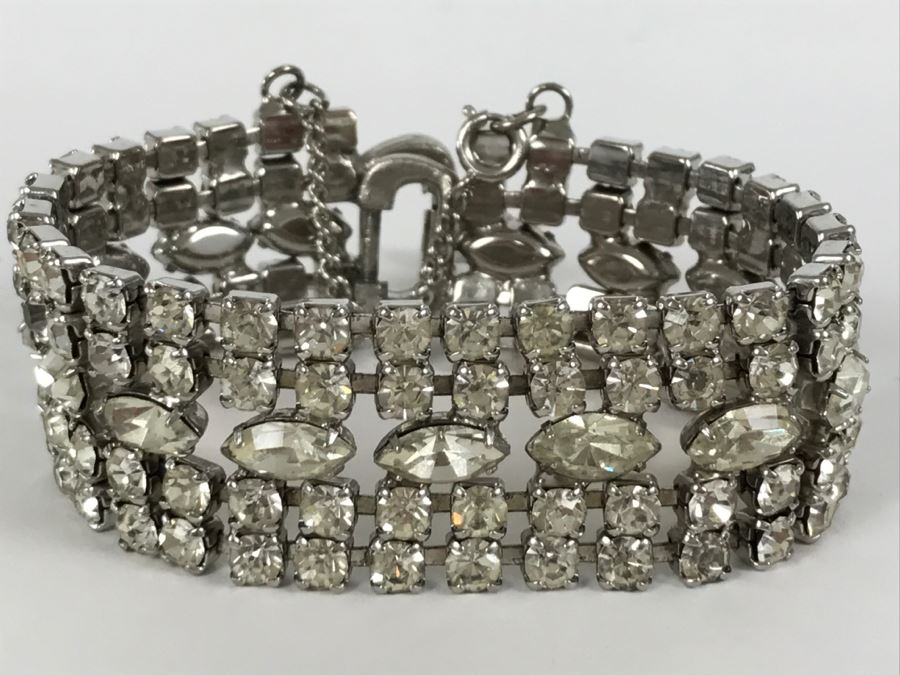 Vintage WEISS Silver Tone Rhinestone Bracelet [Photo 5]