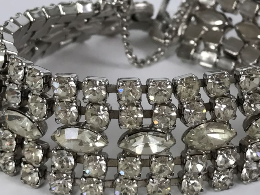 Vintage WEISS Silver Tone Rhinestone Bracelet [Photo 3]