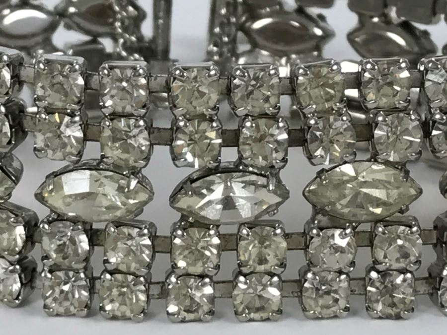 Vintage WEISS Silver Tone Rhinestone Bracelet [Photo 6]
