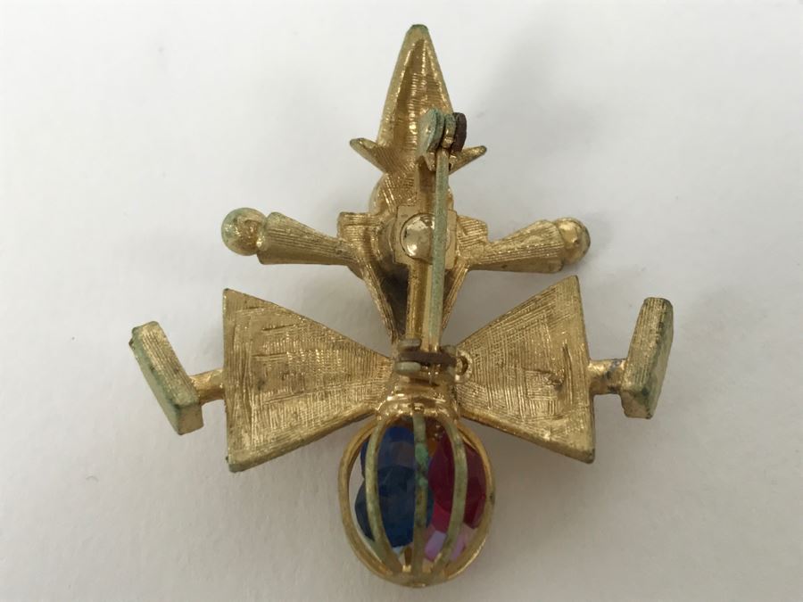 Vintage Gold Tone Clown Brooch [Photo 4]