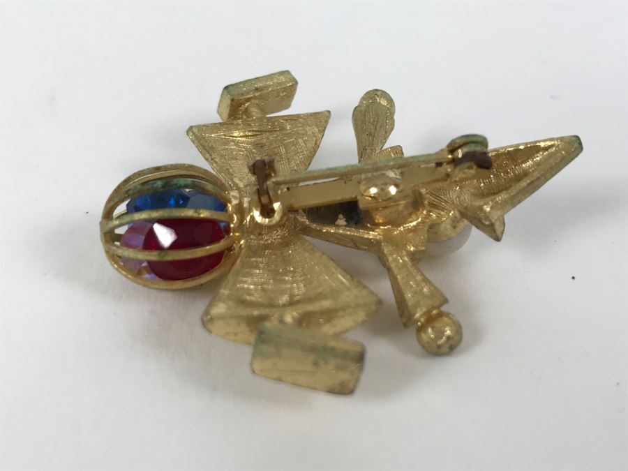 Vintage Gold Tone Clown Brooch [Photo 6]