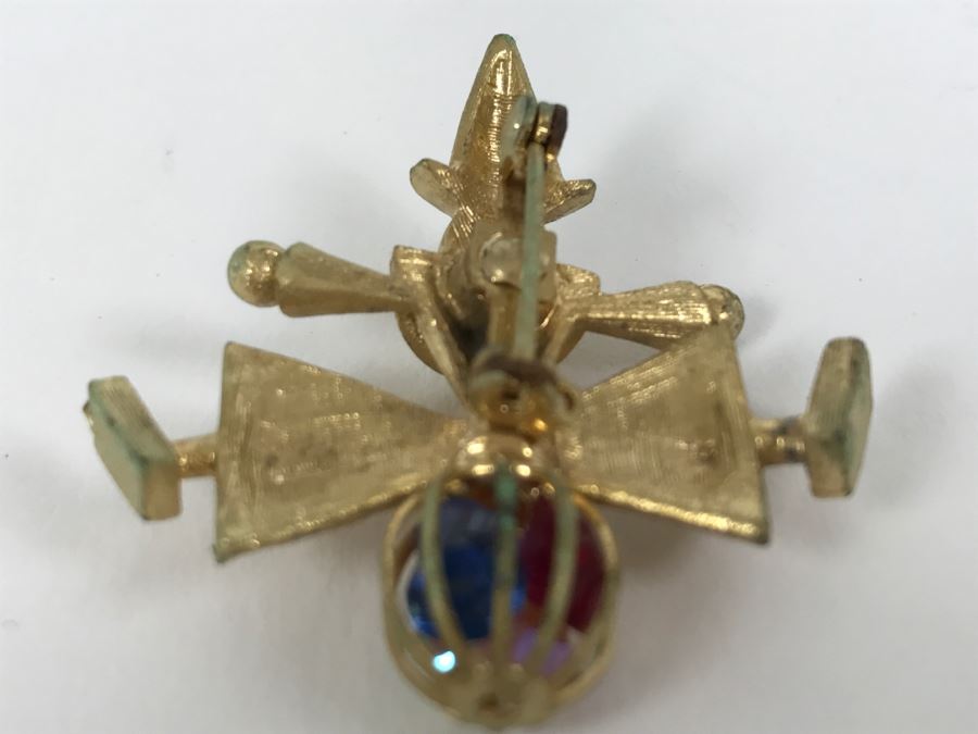 Vintage Gold Tone Clown Brooch [Photo 5]