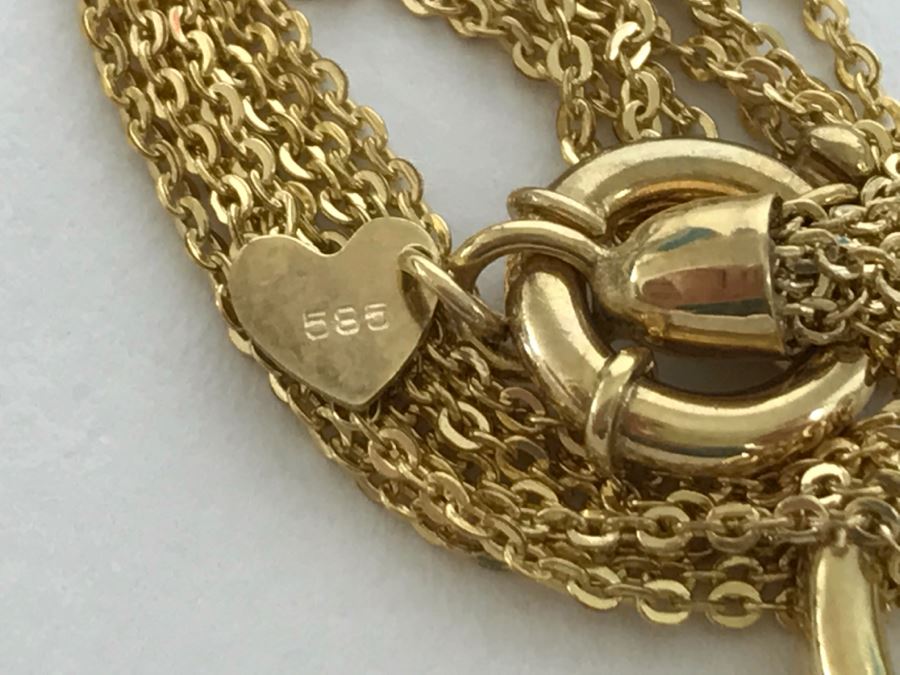 14K Gold Heart Motif Bracelet 3.9g [Photo 3]