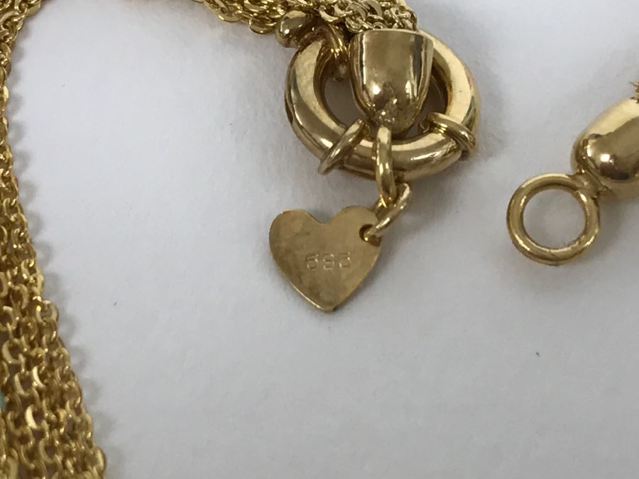 14K Gold Heart Motif Bracelet 3.9g [Photo 7]