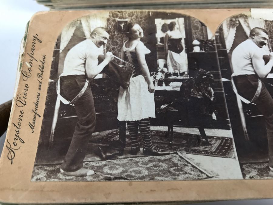 Vintage Holmes Stereoscope With Large Collection Of Stereo Cards - Click To See Details [Photo 6]