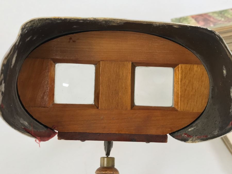 Vintage Holmes Stereoscope With Large Collection Of Stereo Cards - Click To See Details [Photo 19]
