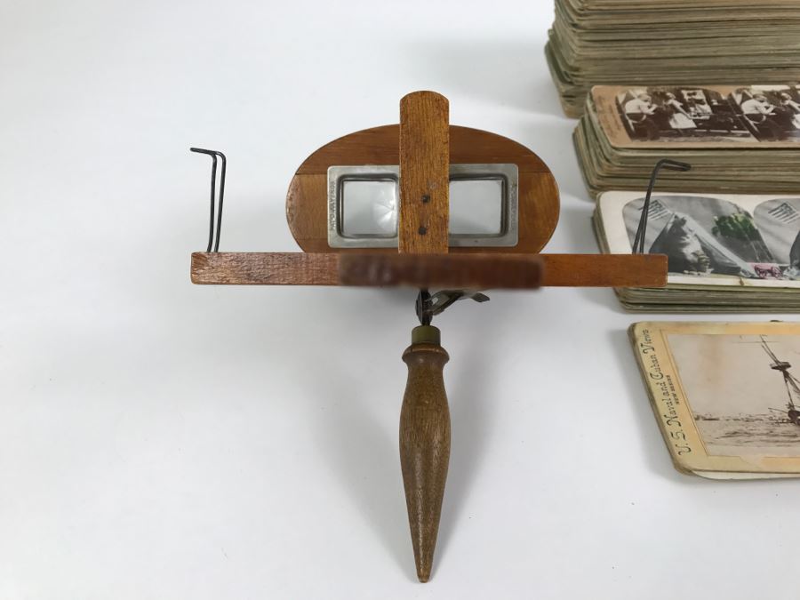Vintage Holmes Stereoscope With Large Collection Of Stereo Cards - Click To See Details [Photo 12]