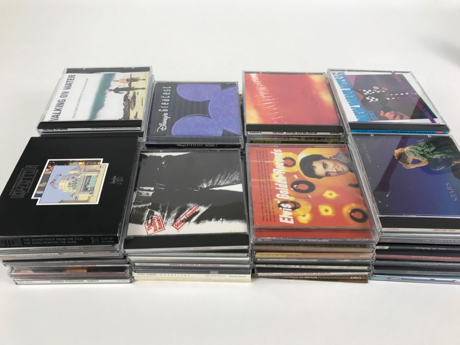 Music CD Collection: Led Zeppelin, Rolling Stones, Elvis, Disney, Walking On Water - See All Photos