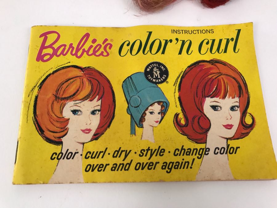 Vintage Mattel Barbie's Color 'N Curl Playset With Original Instuction Book [Photo 2]