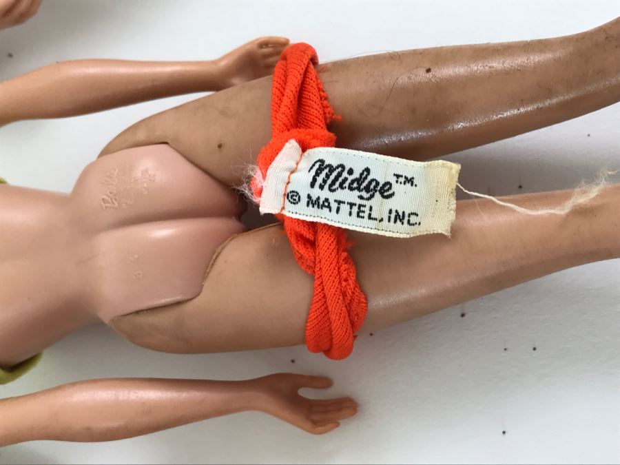 Vintage Ken Doll, Midge Doll, Barbie Doll With Extra Heads Mattel [Photo 3]