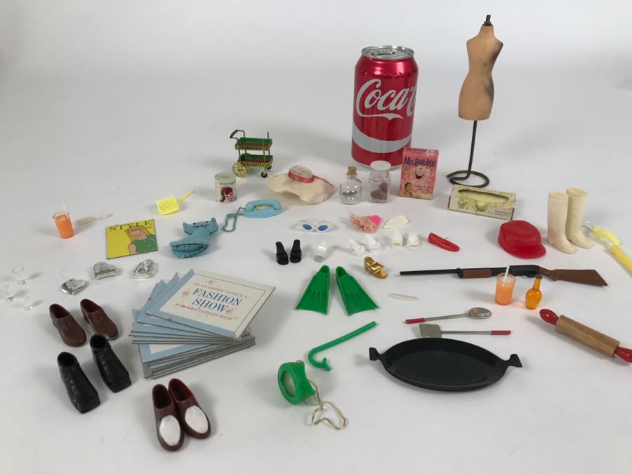 Collection Of Barbie, Ken, Midge Mattel Doll Accessories