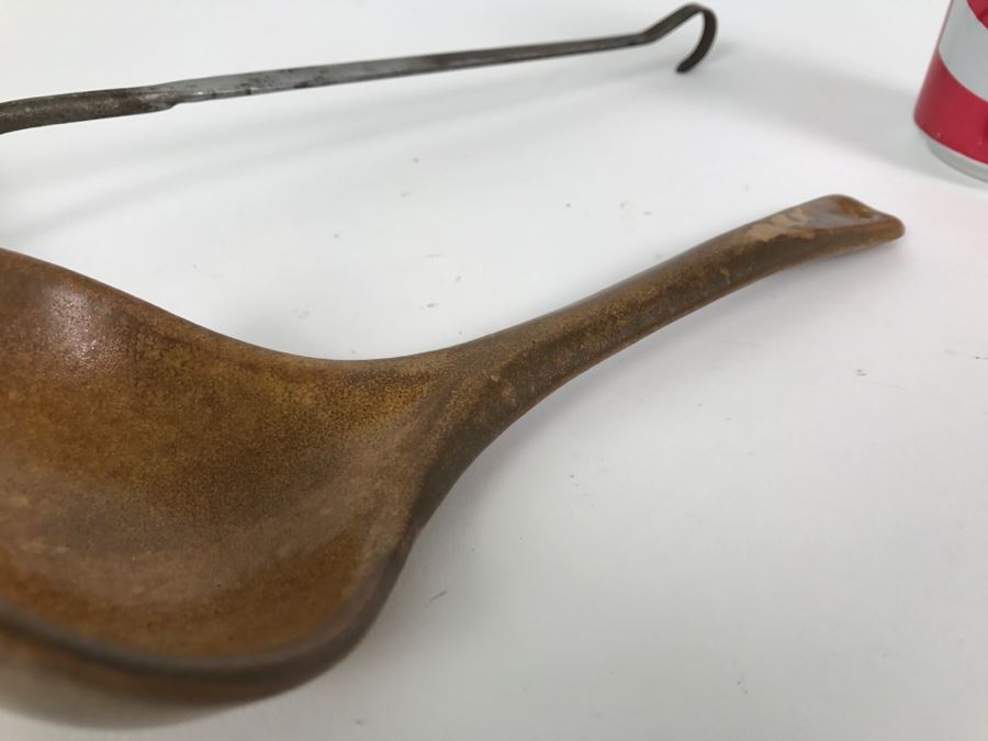 Pair Of Vintage Ladles: One Copper And One Ceramic [Photo 4]