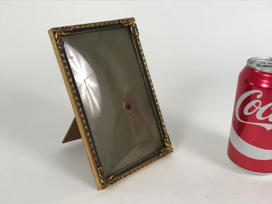 Vintage Gilt Metal Bubble Glass Picture Frame [Photo 2]