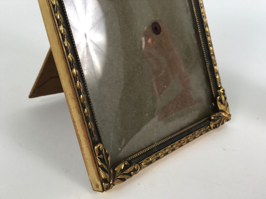 Vintage Gilt Metal Bubble Glass Picture Frame [Photo 4]