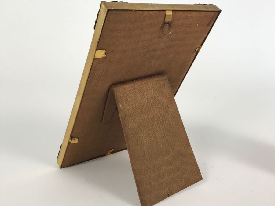 Vintage Gilt Metal Bubble Glass Picture Frame [Photo 5]