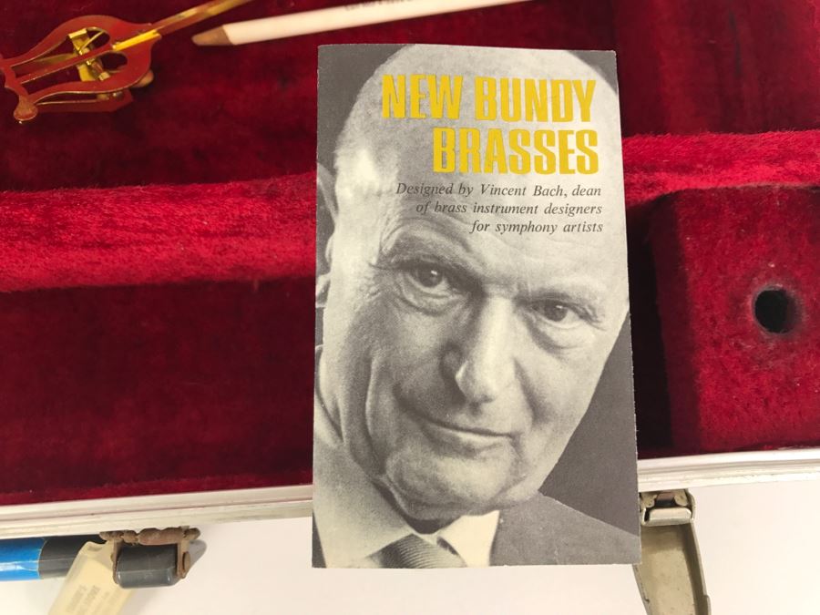 BUNDY H. & A. Selmer Brass Professional Trumpet Designed By Vincent Bach With Case Brass Instrument [Photo 20]