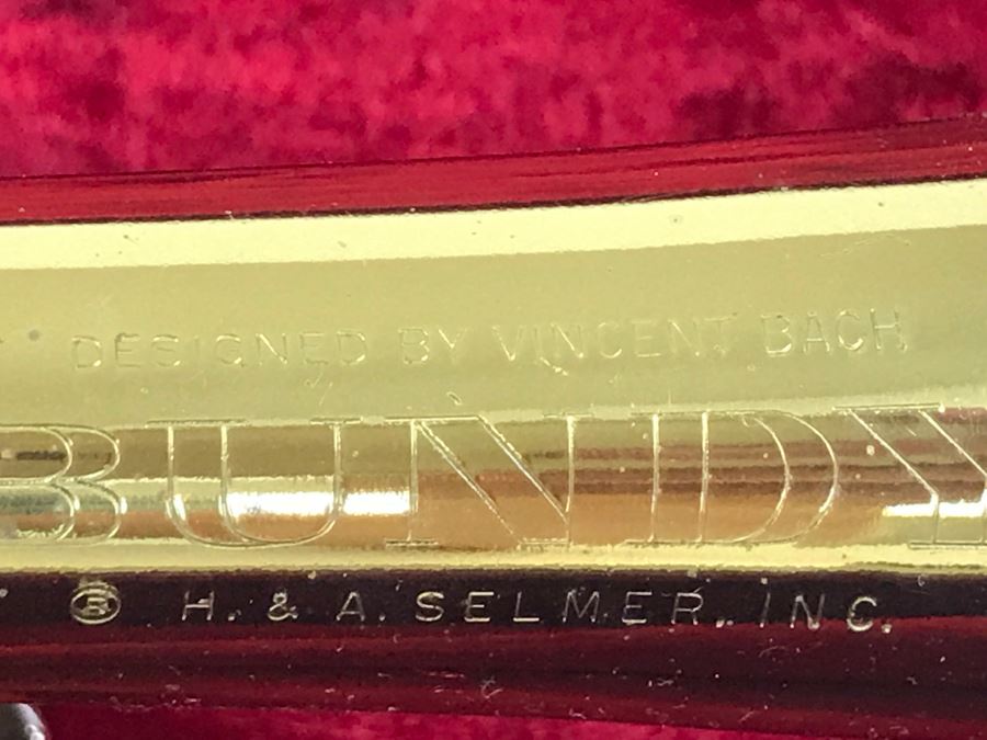 BUNDY H. & A. Selmer Brass Professional Trumpet Designed By Vincent Bach With Case Brass Instrument [Photo 12]