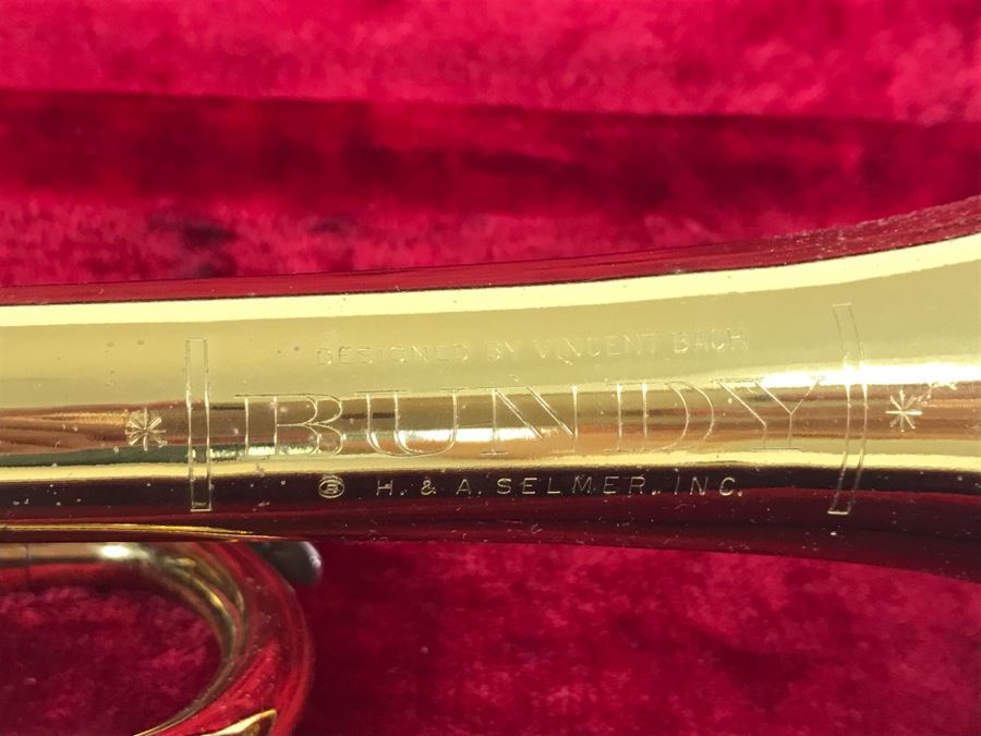 BUNDY H. & A. Selmer Brass Professional Trumpet Designed By Vincent Bach With Case Brass Instrument [Photo 10]