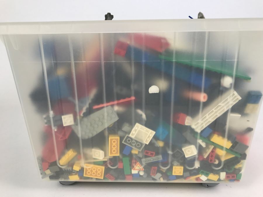 Plastic Bin Filled With Assorted LEGO Toys, Transformer And Other Toys [Photo 12]