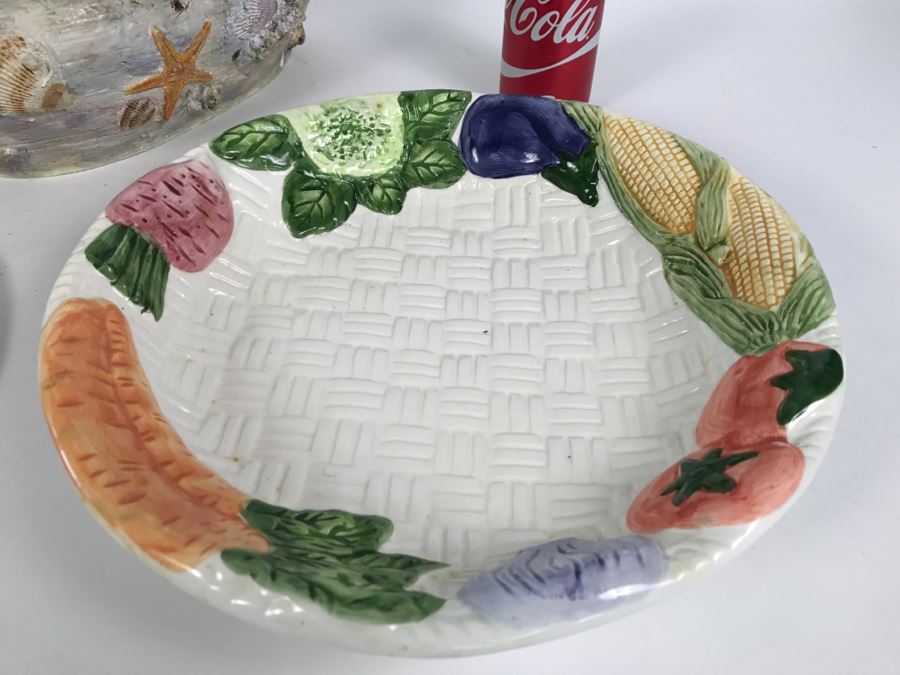 Seashell Motif Vase With 2 Large Bowls [Photo 8]