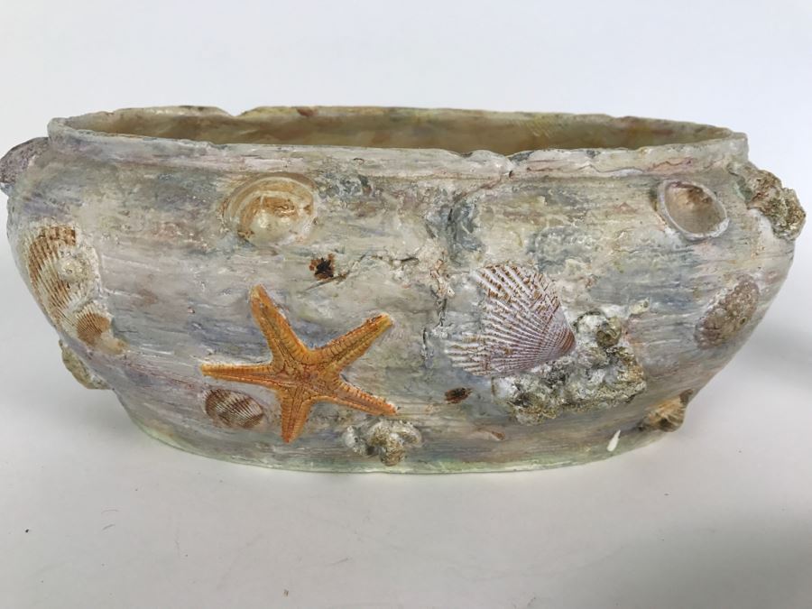 Seashell Motif Vase With 2 Large Bowls