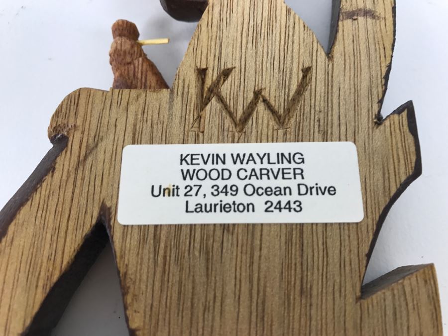 Kevin Wayling Wood Carving Of Man Smoking Pipe Australia [Photo 6]