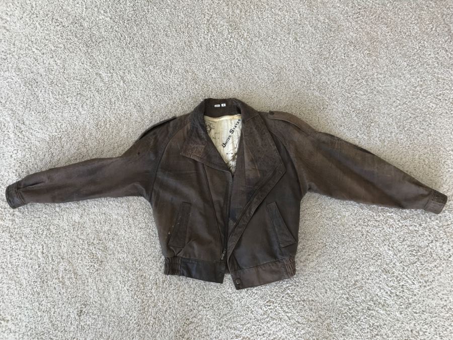 Men's Brown Leather Jacket Size M