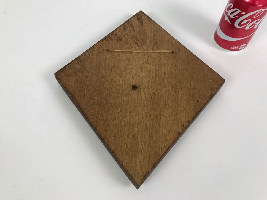 Cast Bronze And Enamel Plaque Mounted On Wood For Wall Hanging Religious Motif [Photo 7]