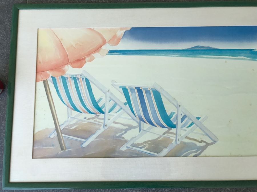 Framed Print Of Beach Chairs On Beach [Photo 2]