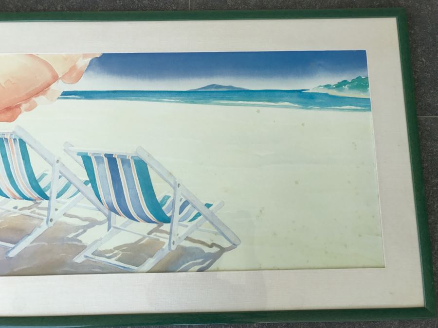 Framed Print Of Beach Chairs On Beach [Photo 3]
