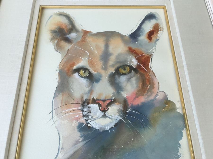 Original Watercolor Of Mountain Lion By Local Artist C Fleming [Photo 14]