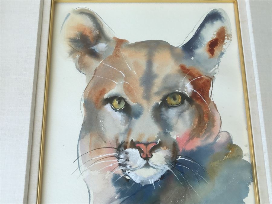 Original Watercolor Of Mountain Lion By Local Artist C Fleming [Photo 4]