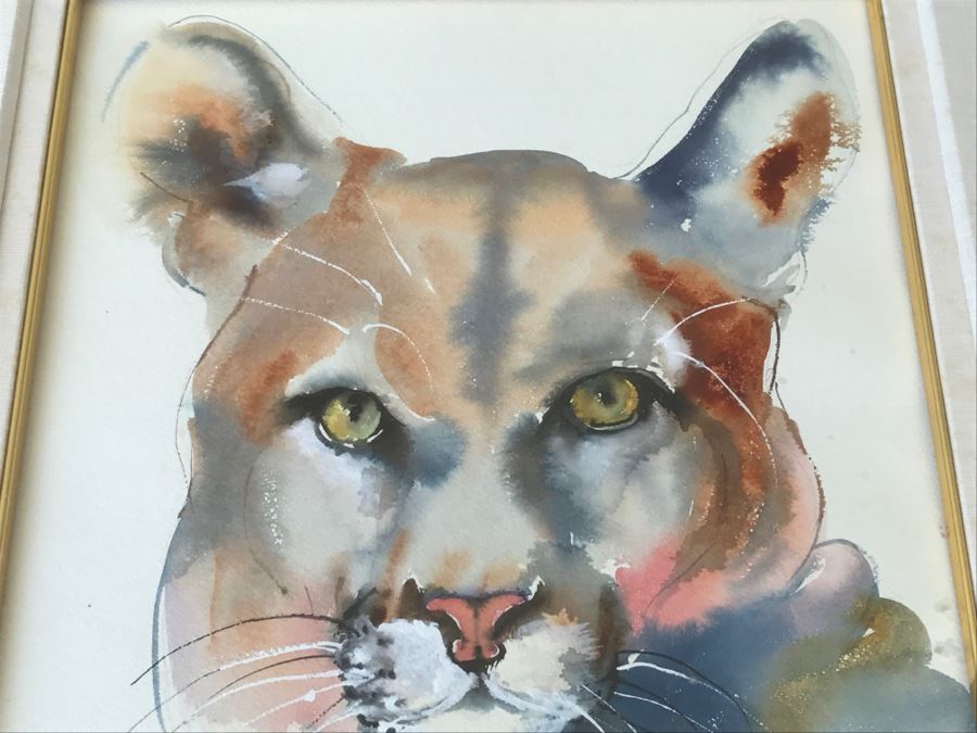 Original Watercolor Of Mountain Lion By Local Artist C Fleming [Photo 9]