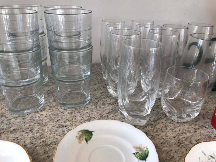 Stemware, Glasses, Saucers, Plates And Bowl Lot [Photo 5]