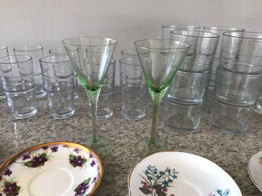 Stemware, Glasses, Saucers, Plates And Bowl Lot [Photo 6]