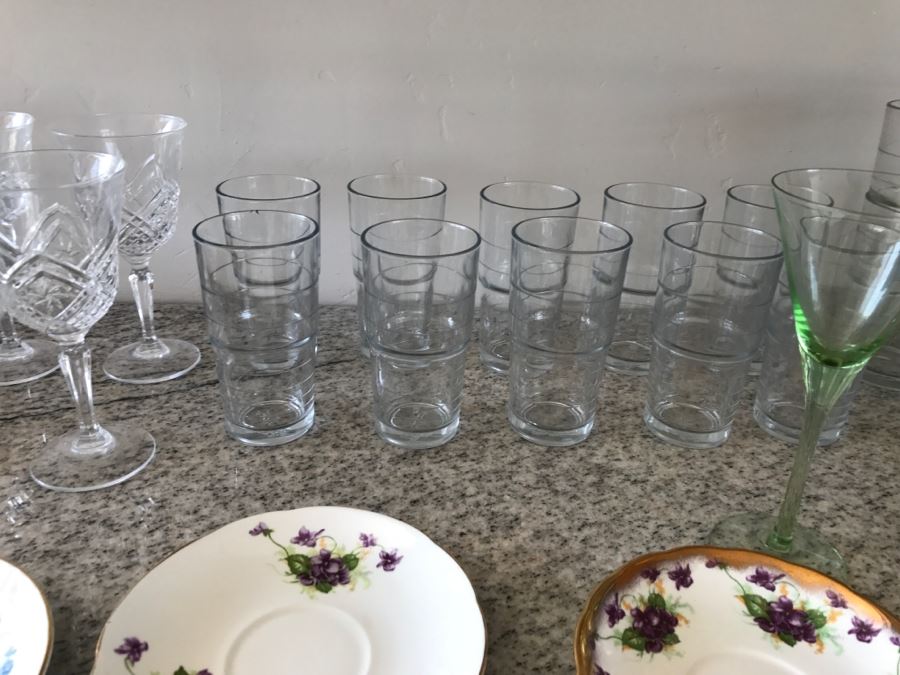 Stemware, Glasses, Saucers, Plates And Bowl Lot [Photo 7]