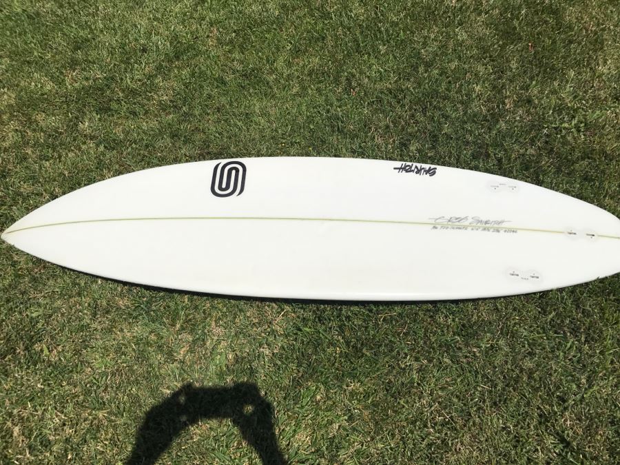 Custom Greg Sauritch Surfboard 6'0' 18 1/2' 2 1/16' - Son's Board - He's A Competitive Surfer - No Fins [Photo 1]